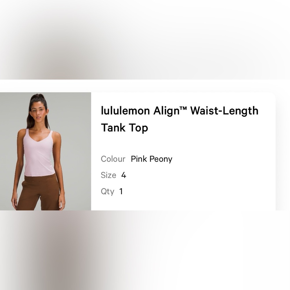 lululemon athletica Align Women's Pink Peony Tank Top